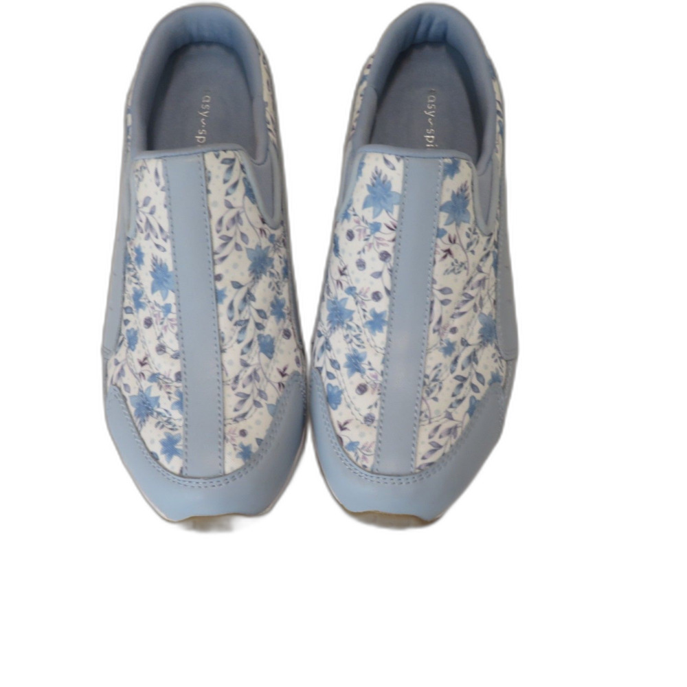 NWOT Easy Spirit Travel Blue/White Floral Mules Size 7.5 Wide